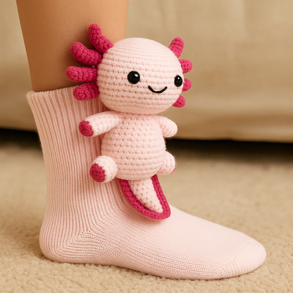 Warm Non-Slip Plush Microfiber Animal Motif House Socks 8