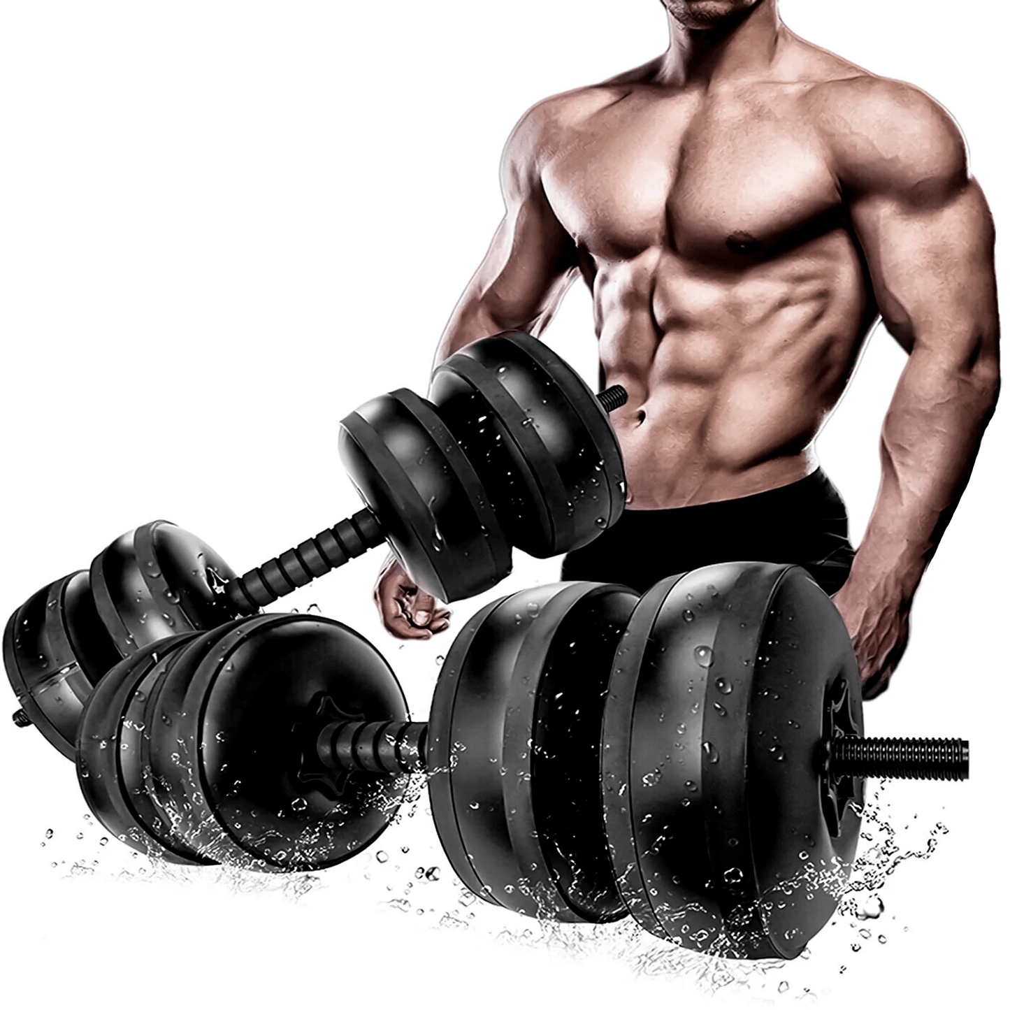 Compact Adjustable Water Dumbbell Set for Home Gym - Lusomart
