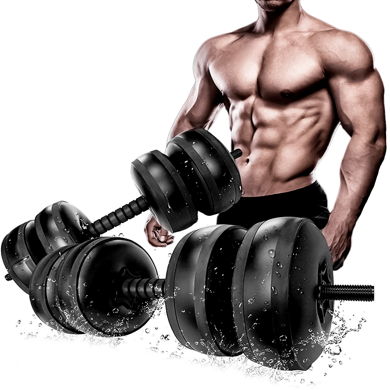 Compact Adjustable Water Dumbbell Set for Home Gym - Lusomart