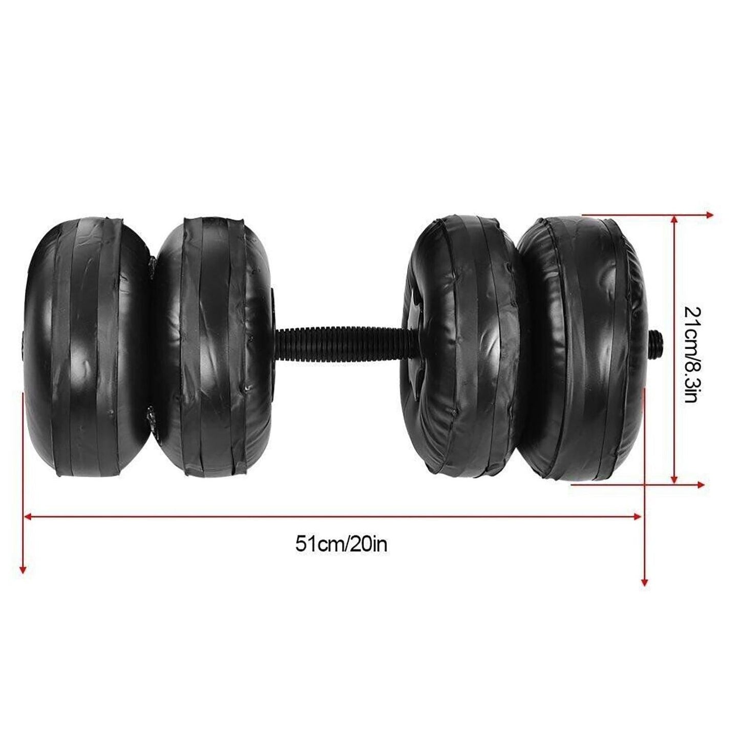 Water Dumbbells - 20-25 KG Water Filled Dumbbells Set Portable PVC Travel 2