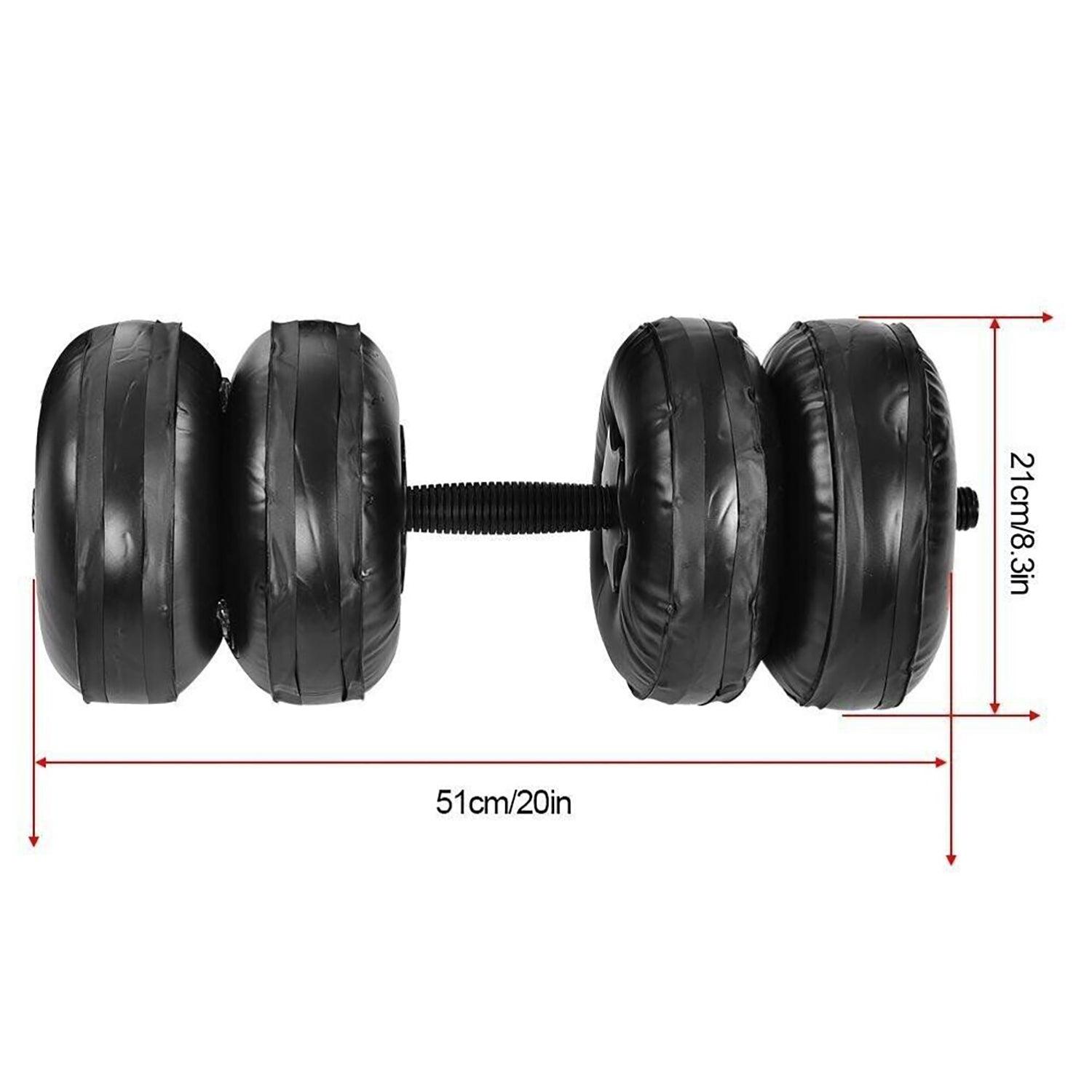 Water Dumbbells - 20-25 KG Water Filled Dumbbells Set Portable PVC Travel 2