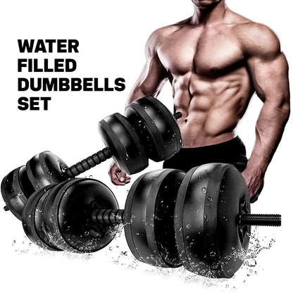 Water Dumbbells - 20-25 KG Water Filled Dumbbells Set Portable PVC Travel 6