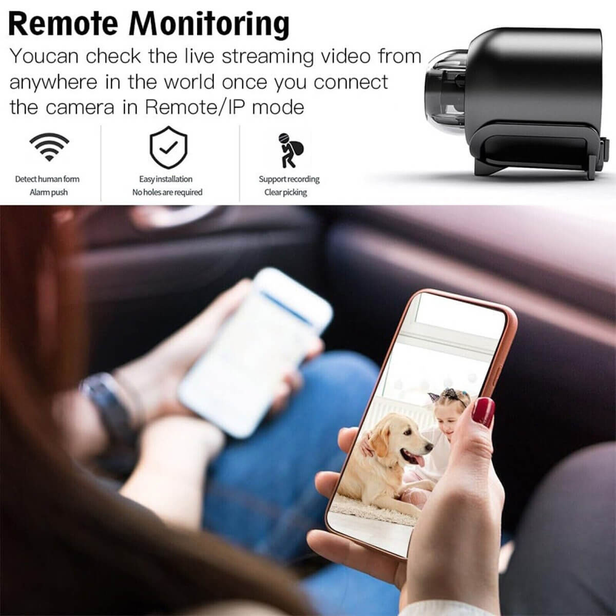 Compact 1080P WiFi Security Camera with Wide Night View