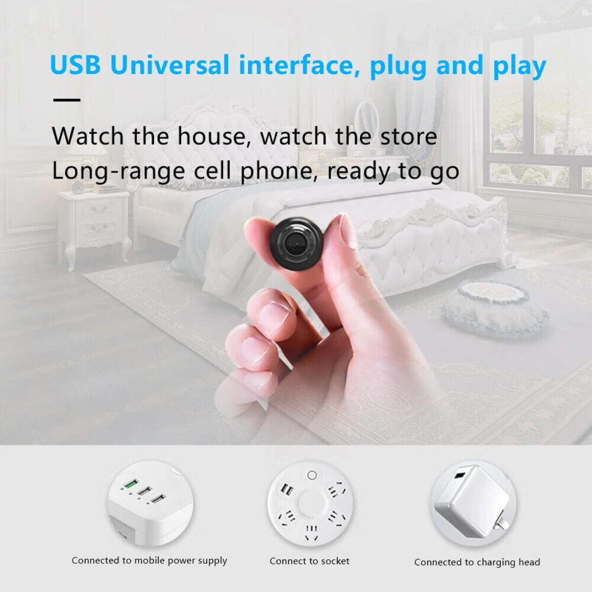 Compact 1080P WiFi Security Camera with Wide Night View