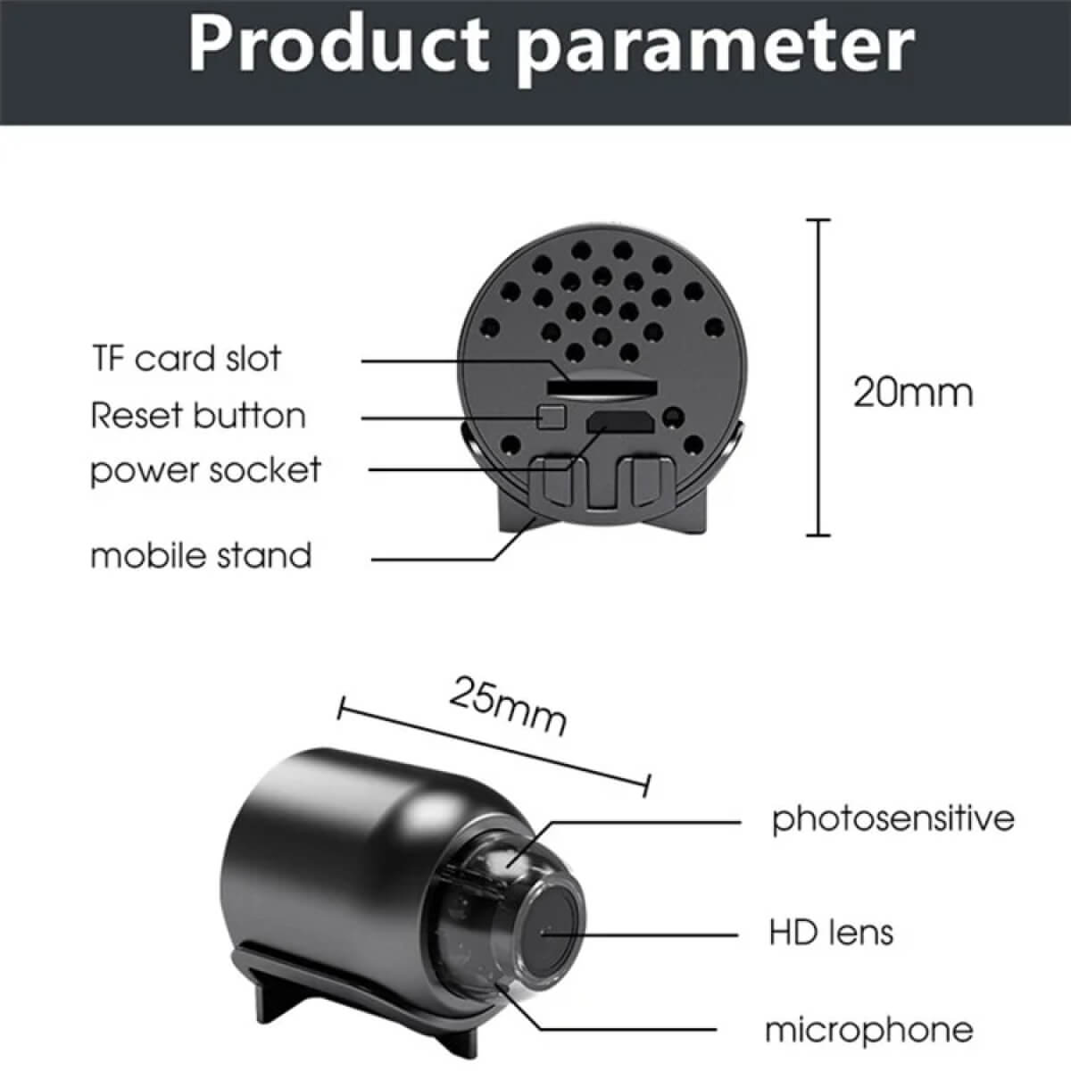 Compact 1080P WiFi Security Camera with Wide Night View