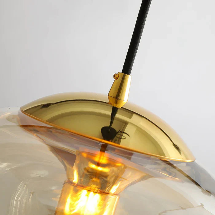 Unique Curved Glass Hanging Light