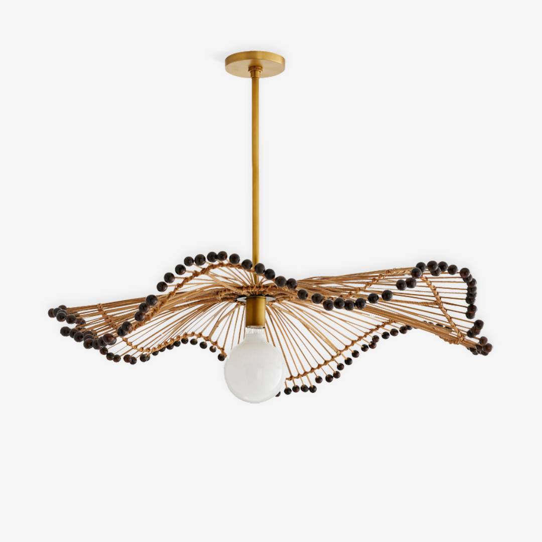 Natural Wicker Hanging Lamp, Unique Ceiling Light Fixture