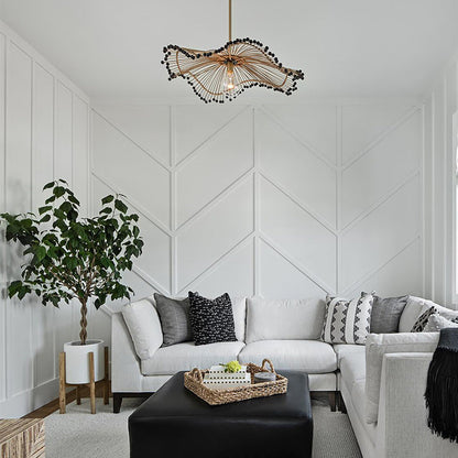 Natural Wicker Hanging Lamp, Unique Ceiling Light Fixture