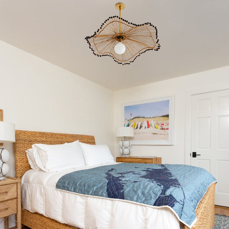 Natural Wicker Hanging Lamp, Unique Ceiling Light Fixture