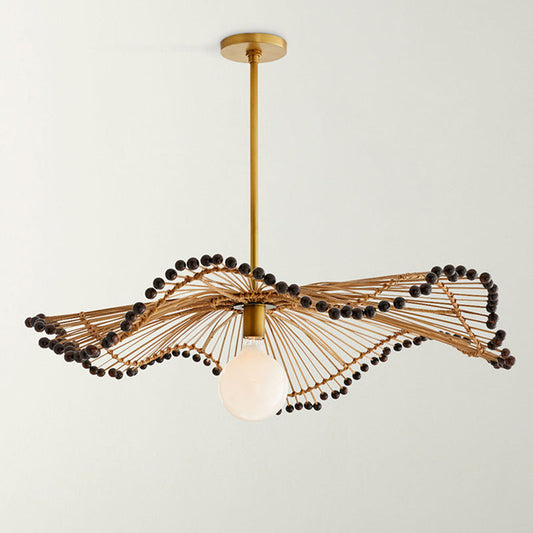 Natural Wicker Hanging Lamp, Unique Ceiling Light Fixture - Lusomart