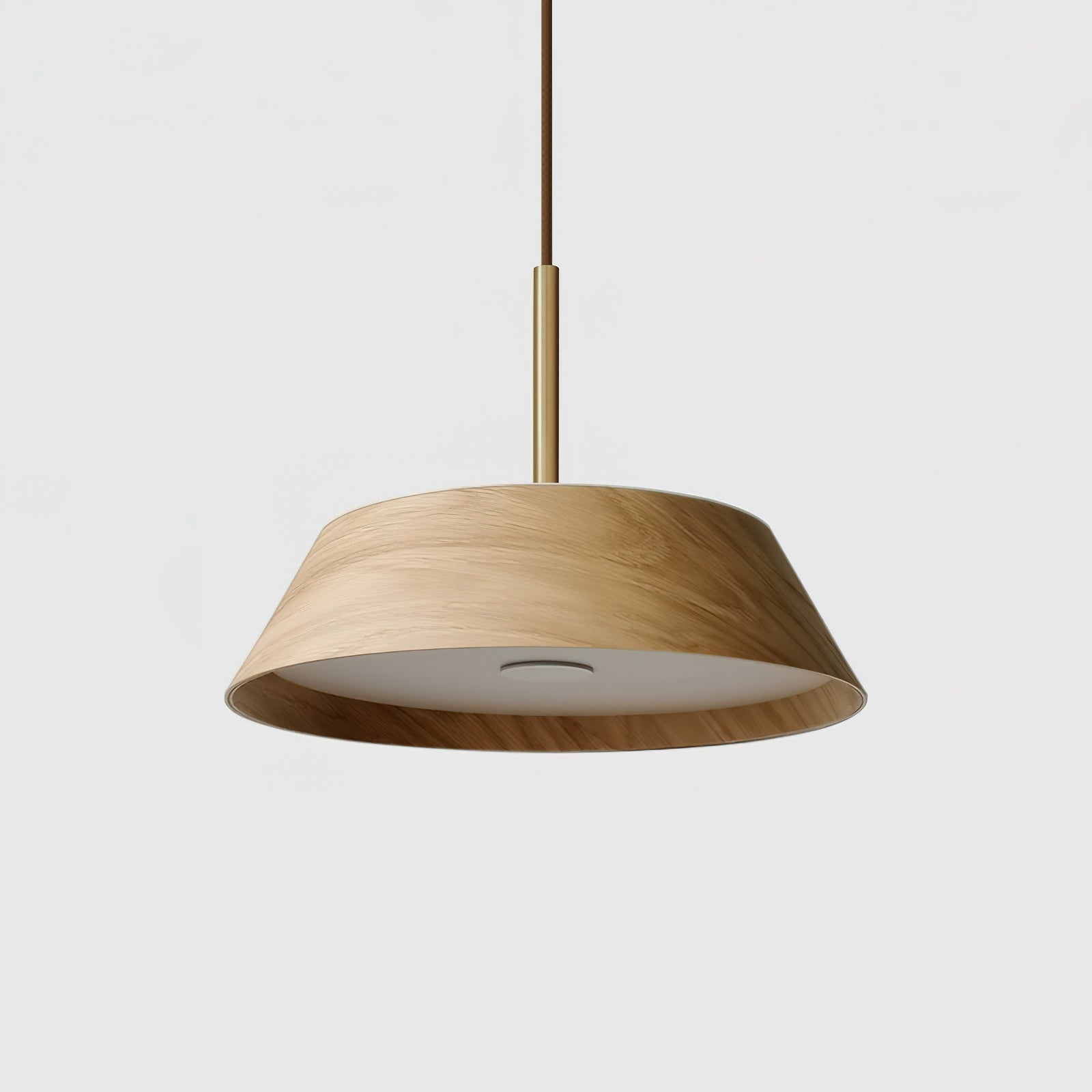 Wavone | Elegant Warm Wood Grain Brass Hanging Pendant Light 10