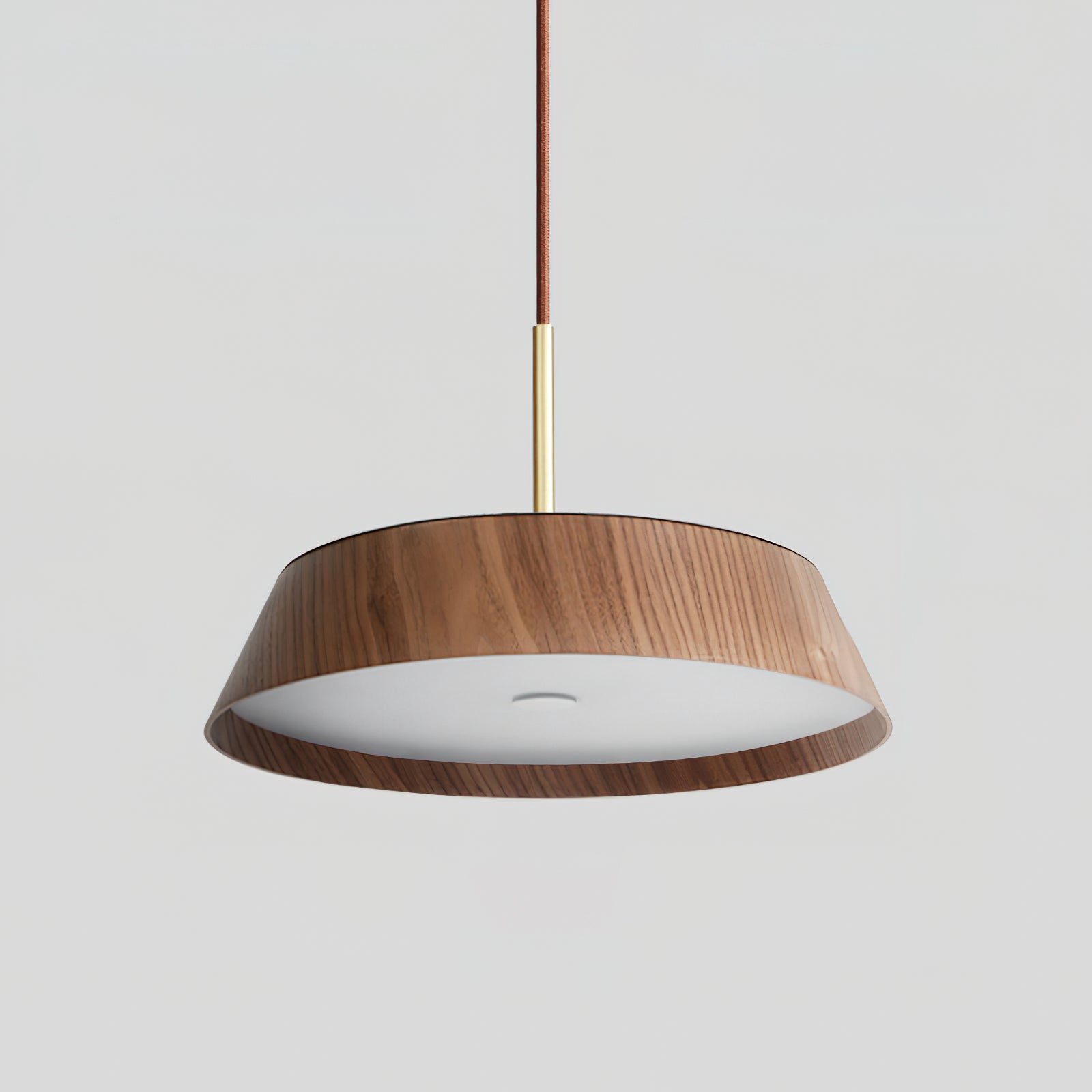 Wavone | Elegant Warm Wood Grain Brass Hanging Pendant Light 14