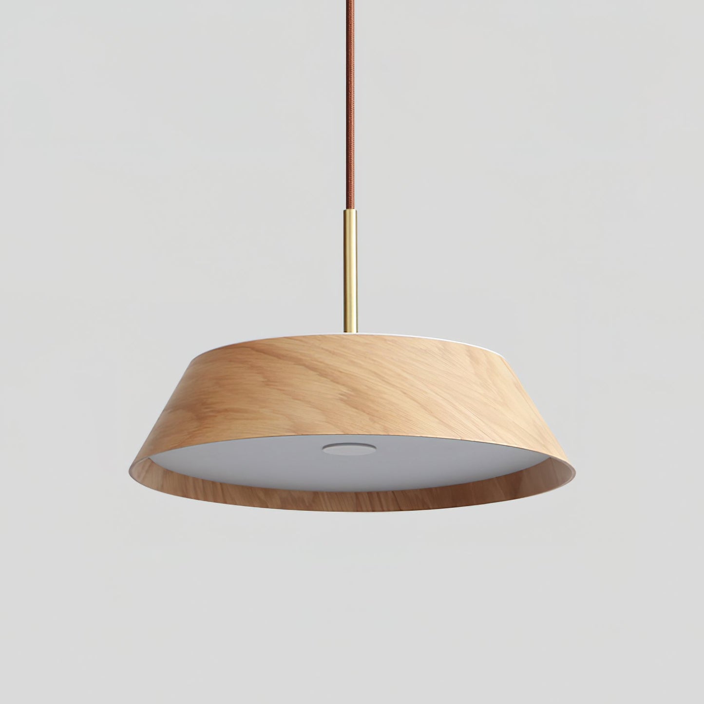 Wavone | Elegant Warm Wood Grain Brass Hanging Pendant Light 15