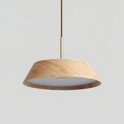 Wavone | Elegant Warm Wood Grain Brass Hanging Pendant Light 15