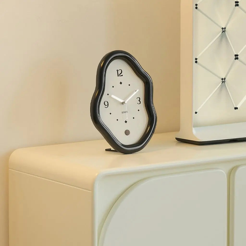Modern wooden sculptural timepiece serving as designer home decor with artistic function and premium design
