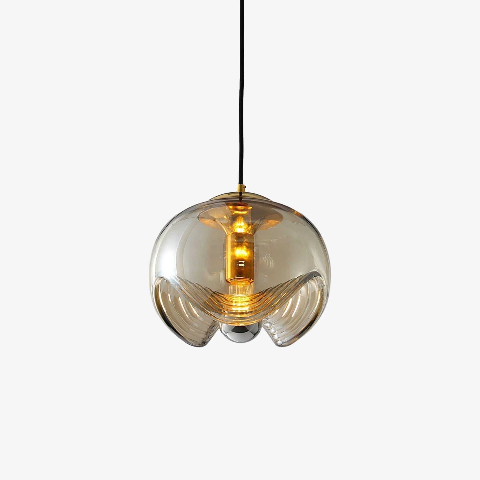 Unique Curved Glass Hanging Light - Lusomart