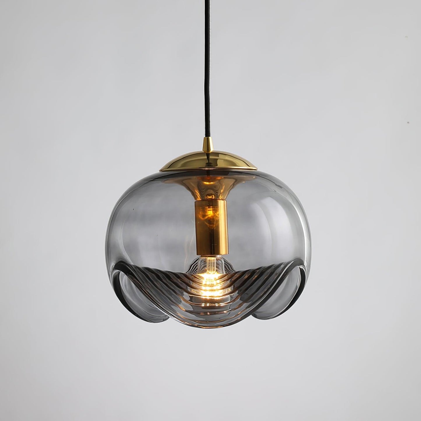 Unique Curved Glass Hanging Light