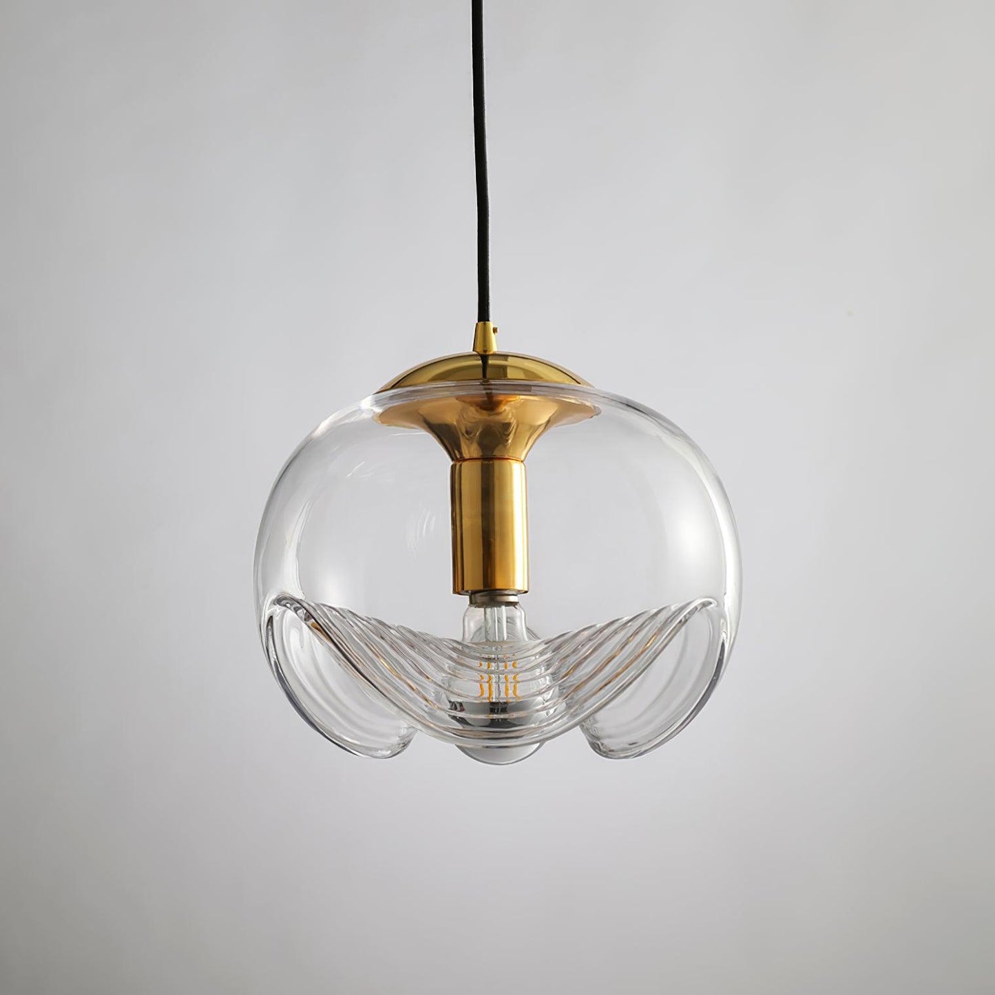Unique Curved Glass Hanging Light