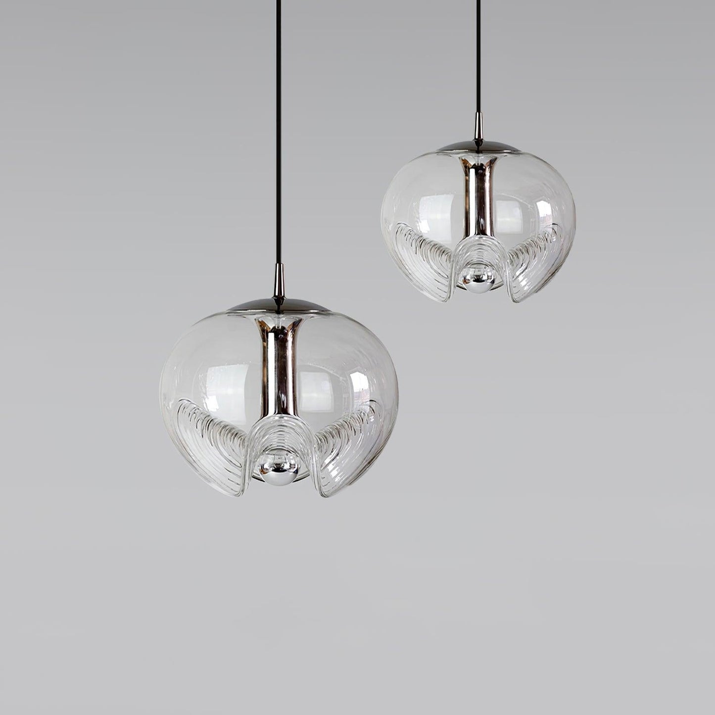 Unique Curved Glass Hanging Light
