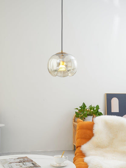 Unique Curved Glass Hanging Light
