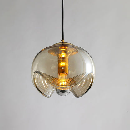 Unique Curved Glass Hanging Light