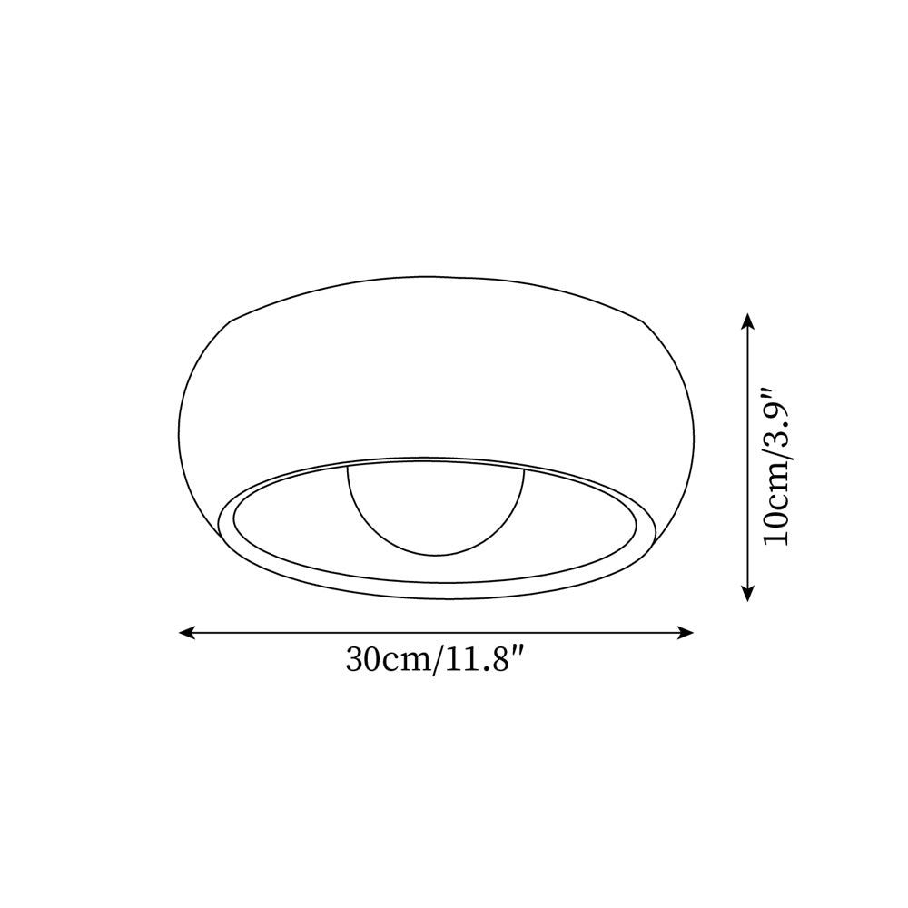 Wazumi | Modern Elegant Wood Flush Ceiling Light Fixture with Integrated LED 4