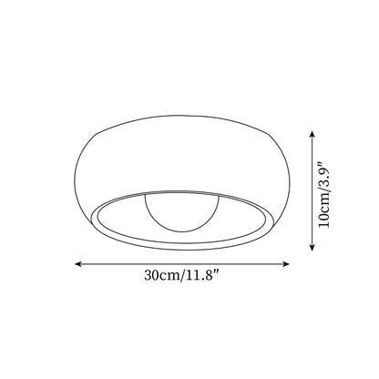 Wazumi | Modern Elegant Wood Flush Ceiling Light Fixture with Integrated LED 4
