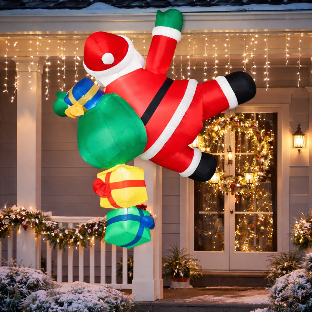 Fun Inflatable Santa Claus Outdoor Holiday Decor Lights - Lusomart
