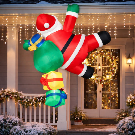 Fun Inflatable Santa Claus Outdoor Holiday Decor Lights - Lusomart