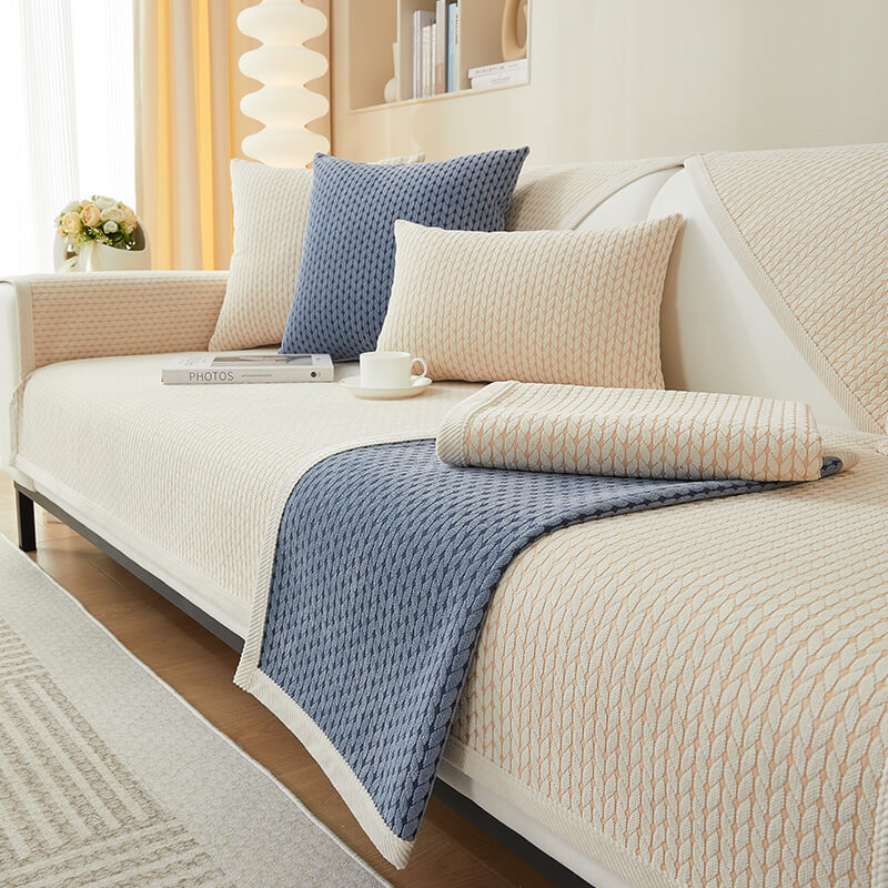 Soft Floral Chenille Sofa Slipcover Protector