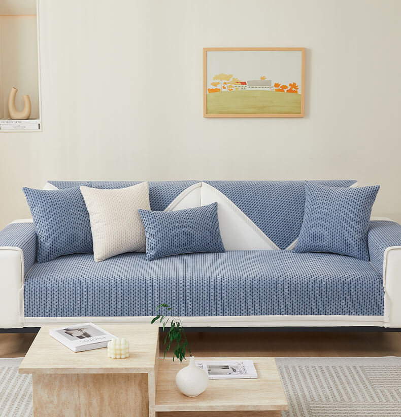 Soft Floral Chenille Sofa Slipcover Protector