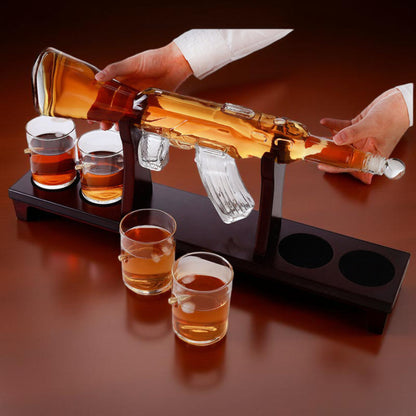 Premium Gun Shaped Whiskey Decanter Gift Set