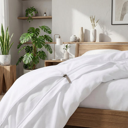 Luxury White Embroidered Bedding Duvet Cover Set
