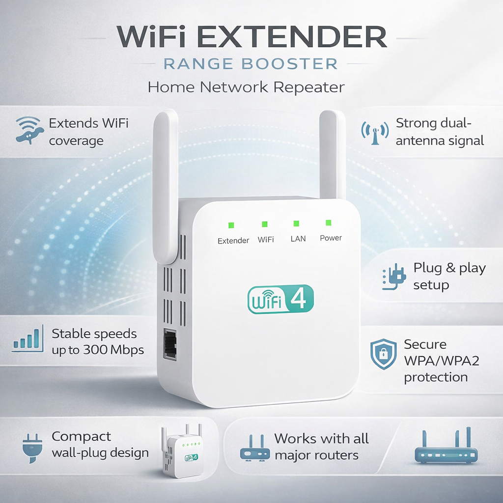 Fast Home WiFi Signal Amplifier Booster Repeater