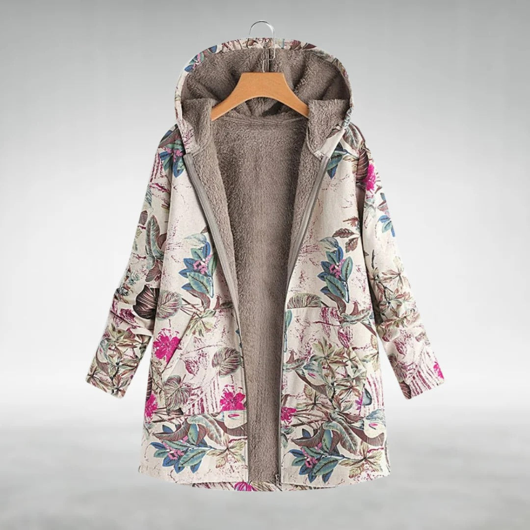 Classic Floral Parka Coat for Daily Wear - Lusomart