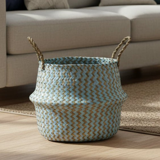 Rustic Woven Collapsible Planter Basket for Home Decor - Lusomart