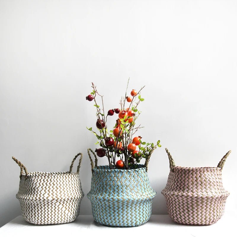 WillowBreeze | Stylish Natural Boho Foldable Plant Basket for Home Décor 2