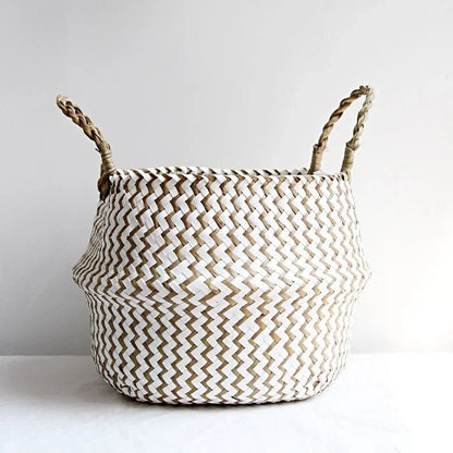 WillowBreeze | Stylish Natural Boho Foldable Plant Basket for Home Décor 5