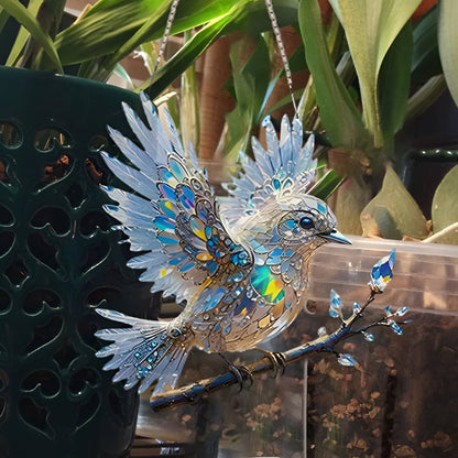 Colorful Glass Bird Window Hanging Ornament