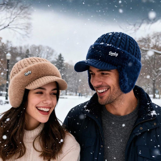 Warm Fleece Lined Trapper Beanie Hat - Lusomart