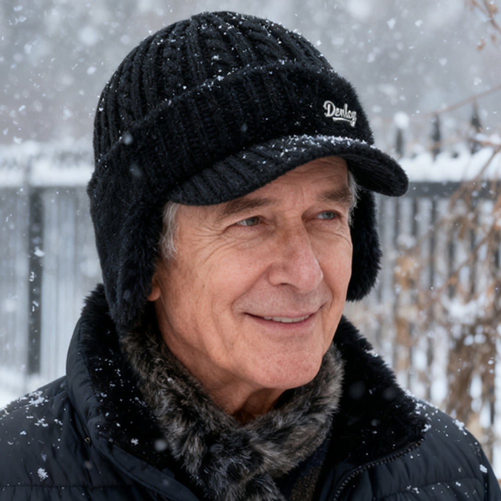 Warm Fleece Lined Trapper Beanie Hat