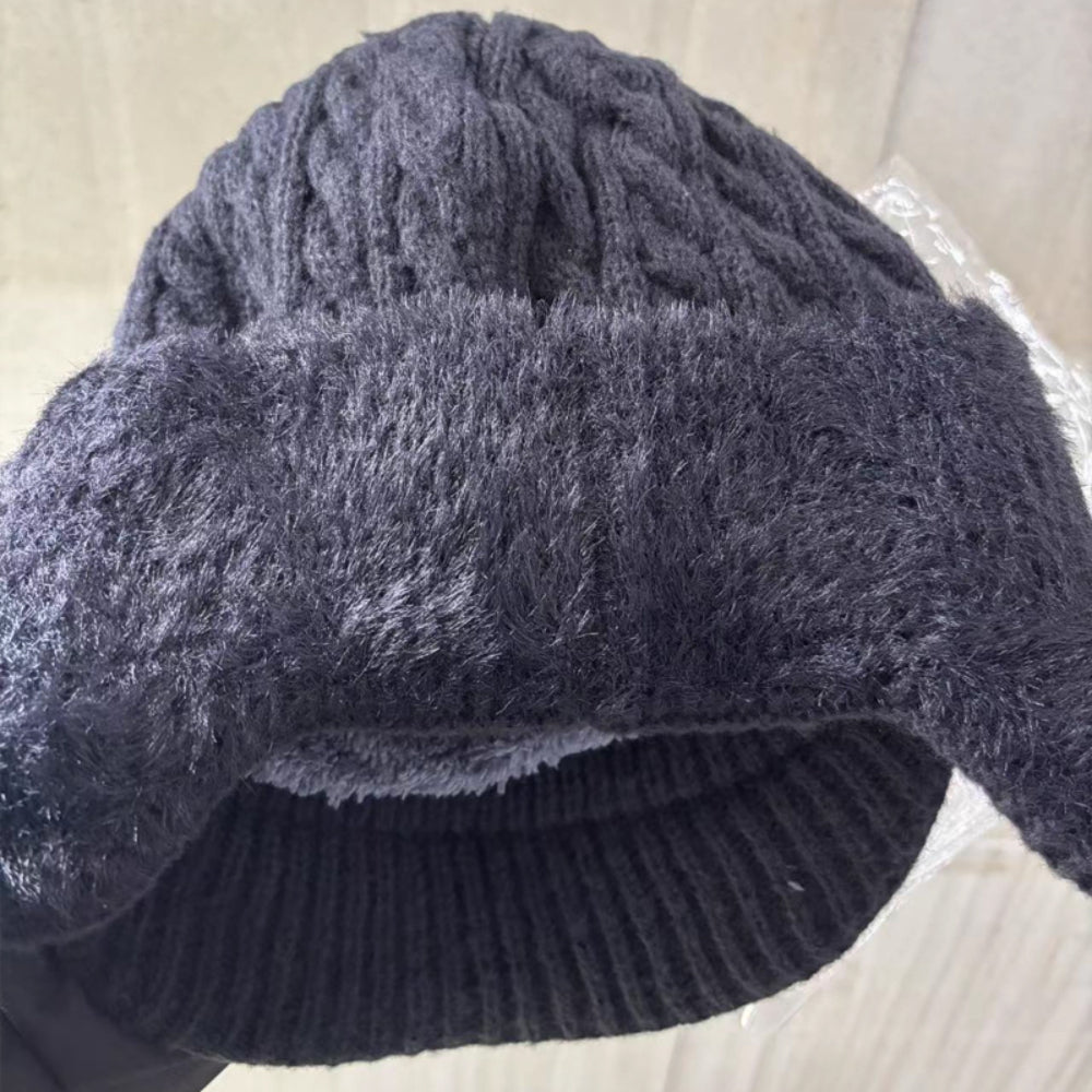 Warm Fleece Lined Trapper Beanie Hat