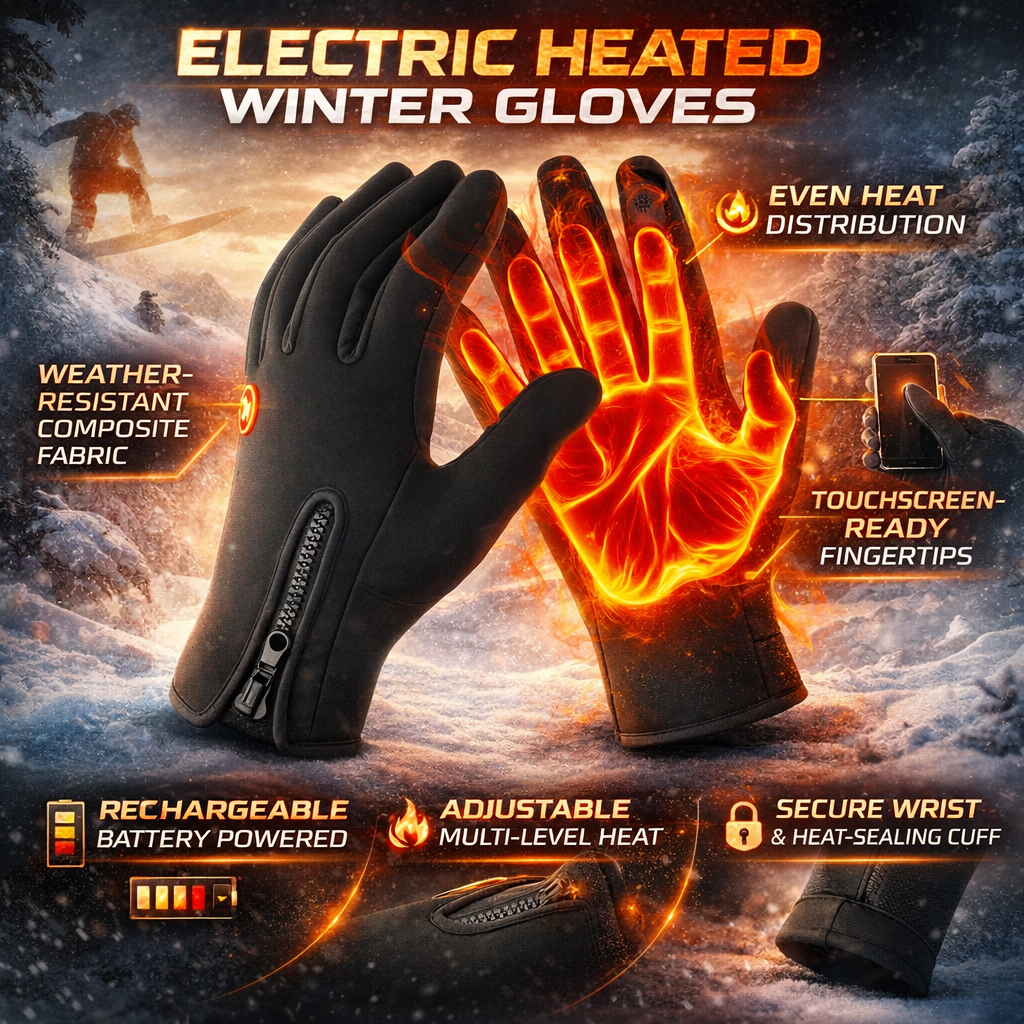 Warm Electric Insulated Touchscreen Winter Gloves