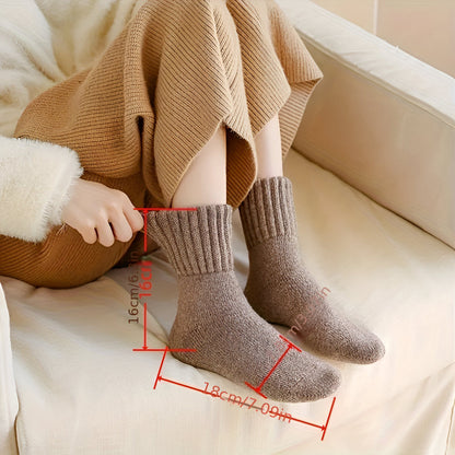 Warm Cozy Solid Color Autumn Socks Set