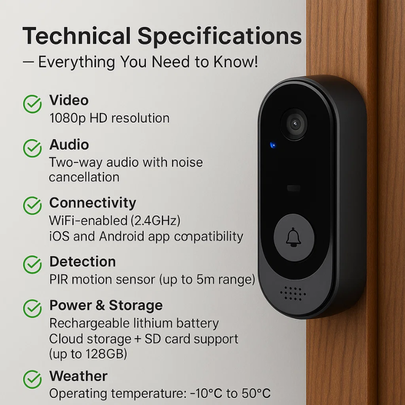Smart Wireless Doorbell with HD Video Camera