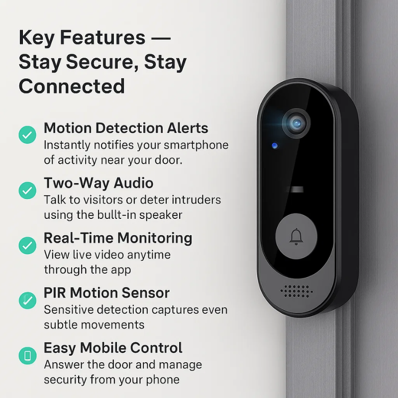 Smart Wireless Doorbell Camera with HD Video Motion Detection