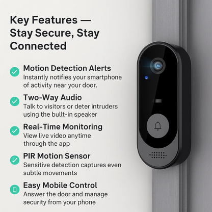 Smart Wireless Doorbell Camera with HD Video Motion Detection