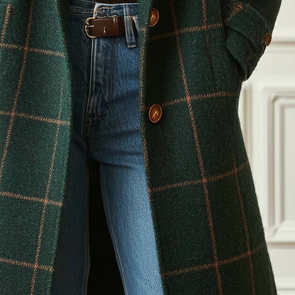 Ladies Classic Tartan Warm Winter Coat