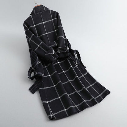 Ladies Classic Tartan Warm Winter Coat