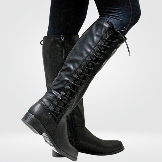 Trendy Black Mid Calf Boots - Lusomart